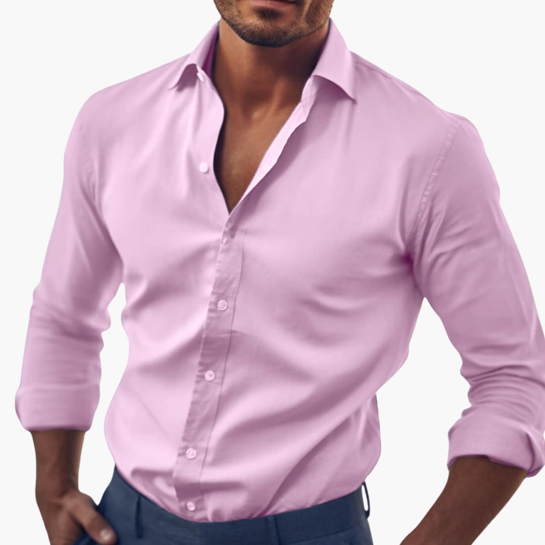 Herr Skjorta | Slimfit | Med Knappar | Sommar