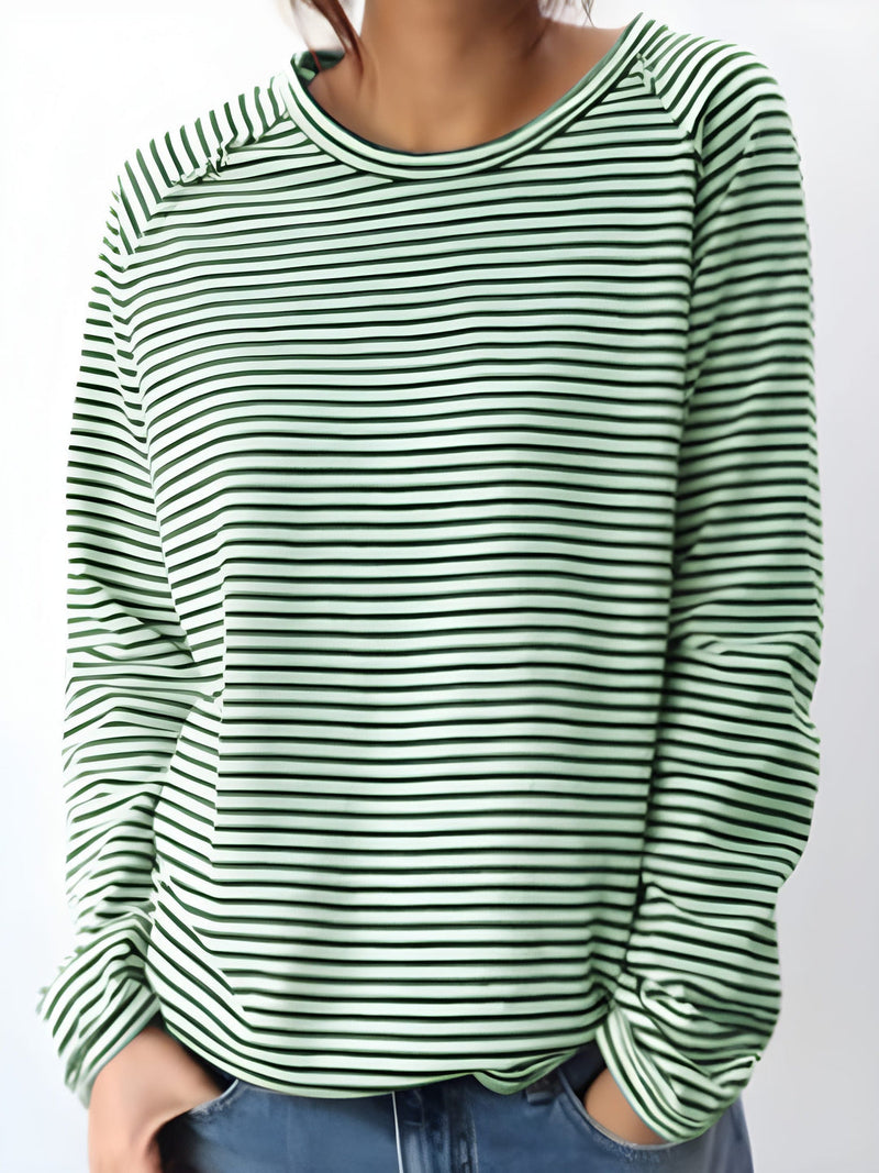 Dam Långärmad Topp | Svart & Vitt | Minimalistisk Design | Mjuk Bomstickad struktursblandning