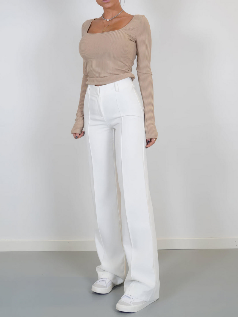 Raka byxor för kvinnor | Tidlös komfort | Chic urban stil | Hög midja