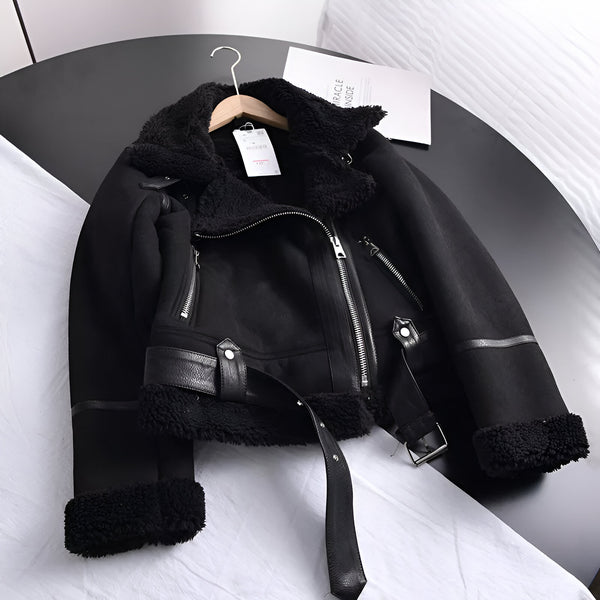 Dam Jacka | Tjock Oversize Bikerjacka | Varm & Stilren