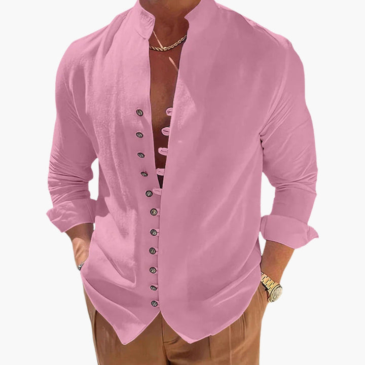 Herr Skjorta | Elegant | Med Knappar | Sommar