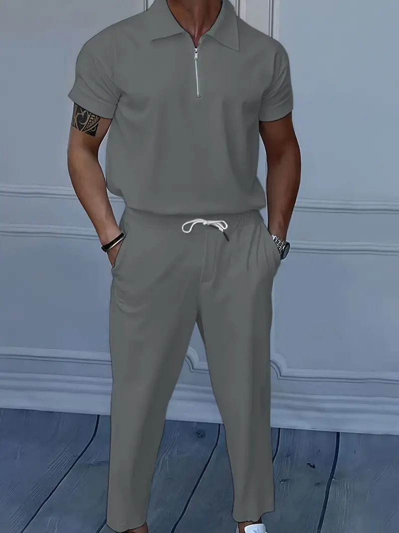 Herr Set | Tapered | Med Dragkedja | Sommar