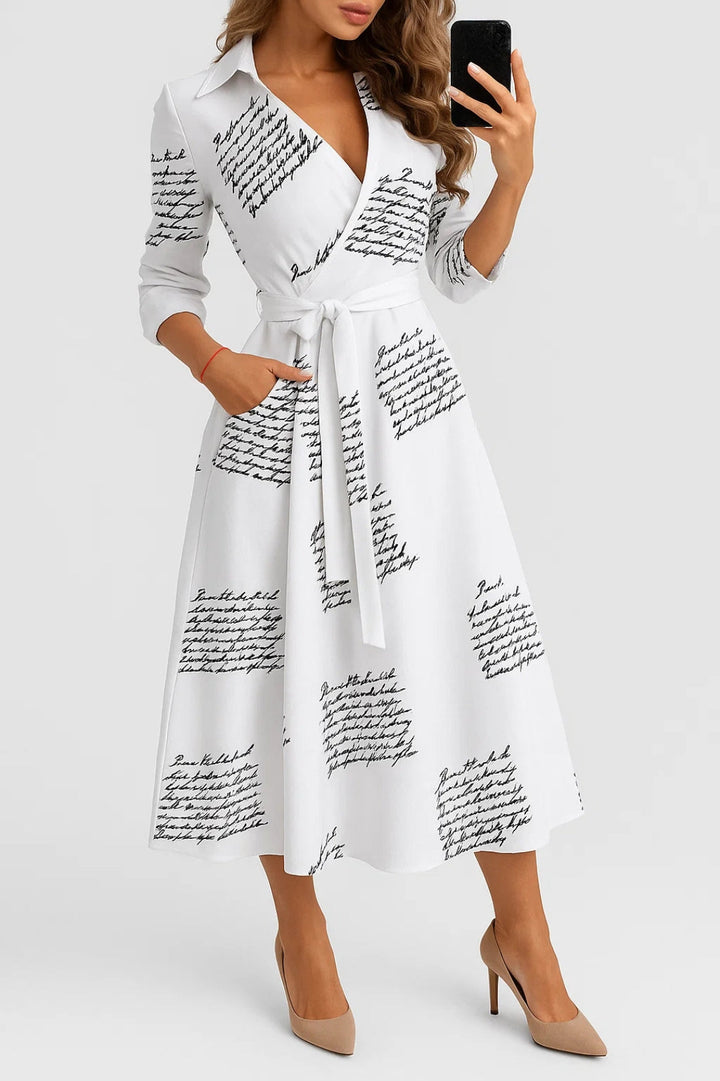 Dam Klänning | Elegant | Met Ceintuur Midi | Sommar