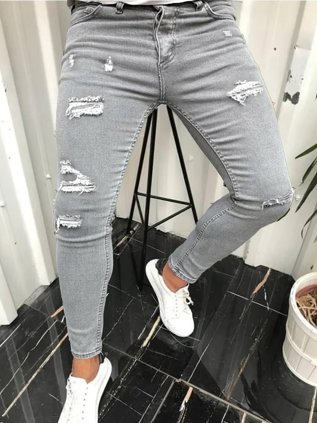 Herr Jeans | Slimfit | Ripped Detaljer | Sommar
