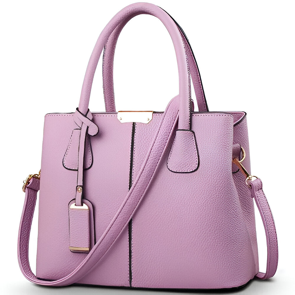 Damväska | Stor fyrkantig tote | Crossbody- och skuldra-väska | PU-läder