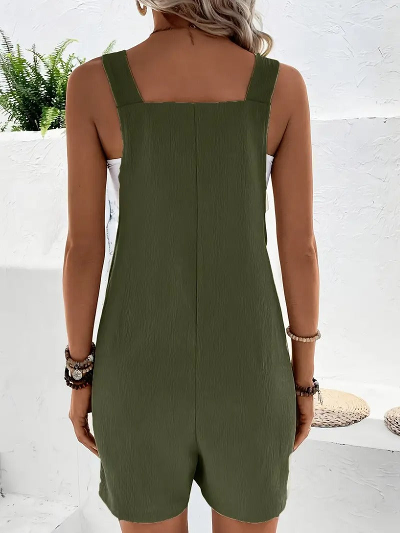 Jumpsuit för kvinnor | Bubbelstruktur & justerbara band | avslappnad sommarstil