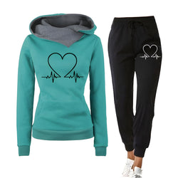 Kläder Dam | Tvådelad Träningsdräkt | Hoodie & Byxor | Sportigt & Bekvämt Set