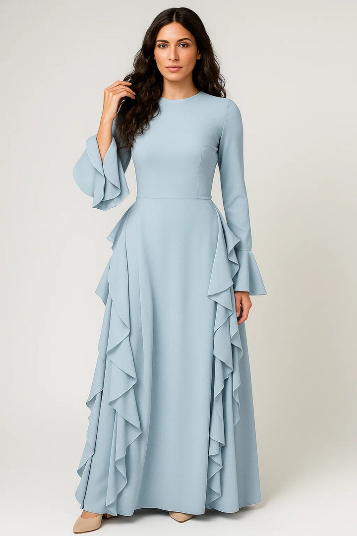 Dam Klänning | Elegant | Volangdetaljer | Sommar