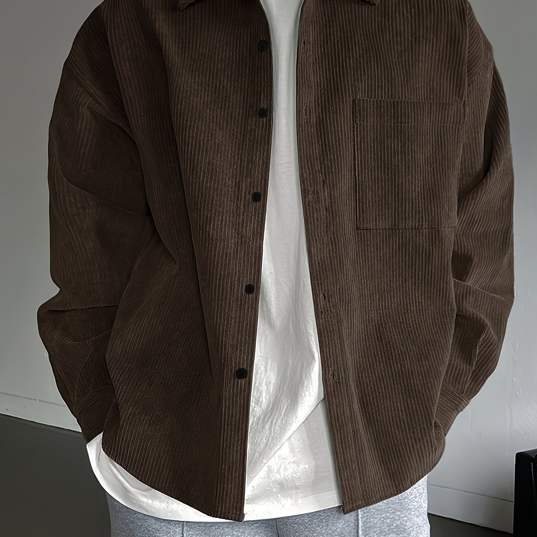 Herr Skjorta | Oversized | Med Knappar | Sommar