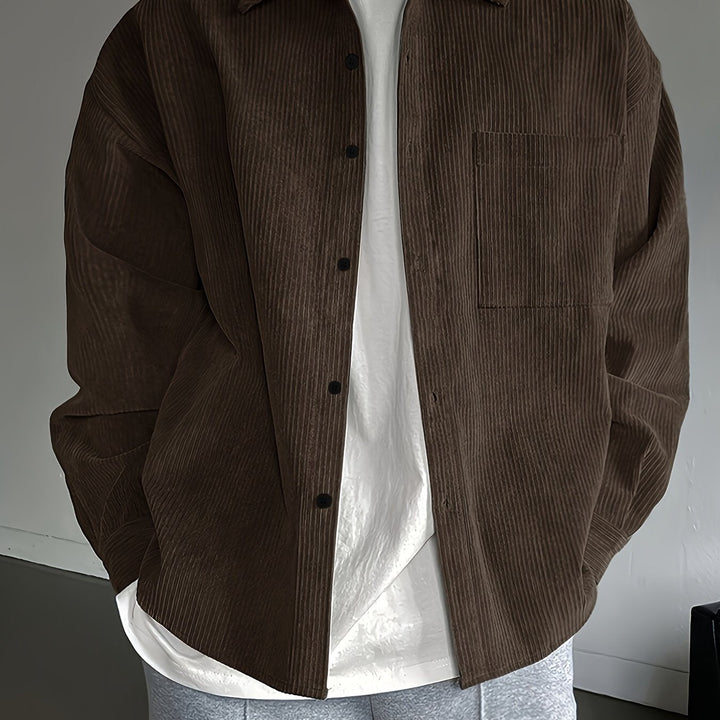 Herr Skjorta | Oversized | Med Knappar | Sommar