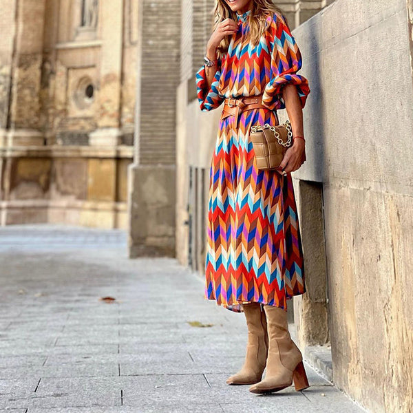 Dam Klänning | Bohemian Chic | Vårstil med Livligt Print