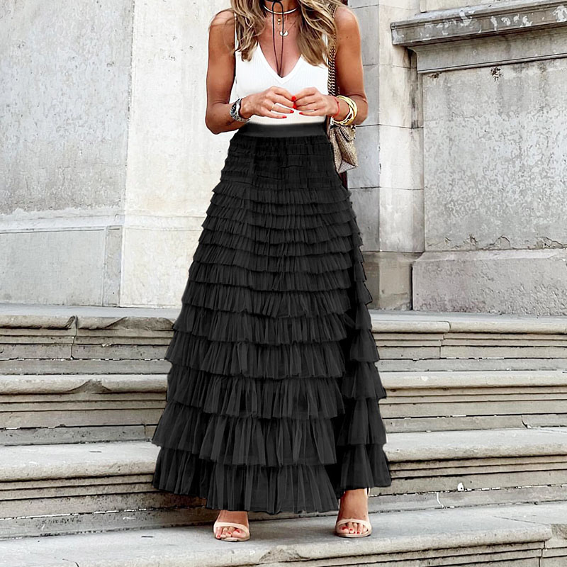 Sommarkjol för kvinnor | Boho Style | Plisserade & spetsdetaljer | Charmig & Elegant