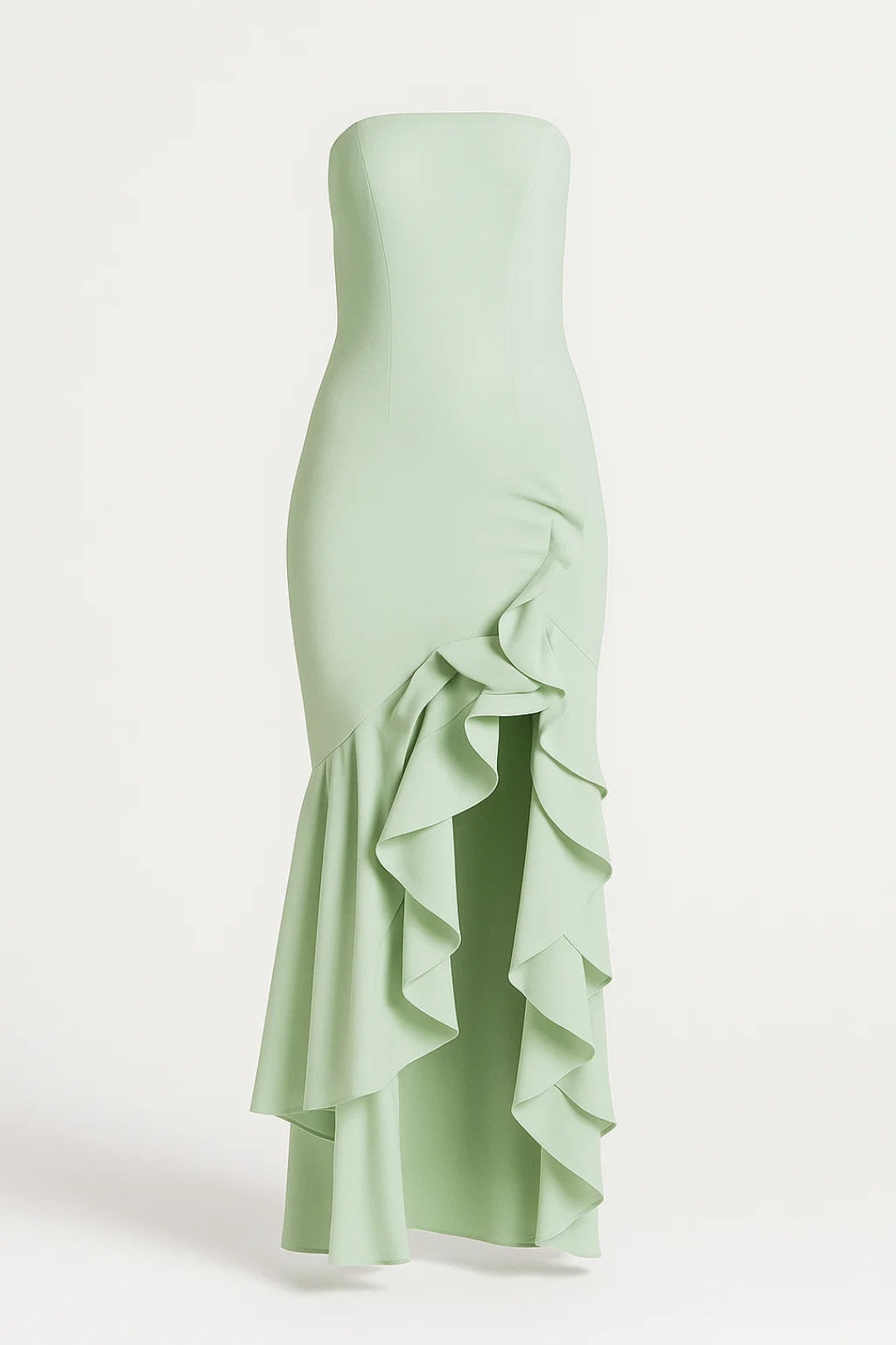 Dam Klänning | Slimfit | Strapless | Volanger | Sommar