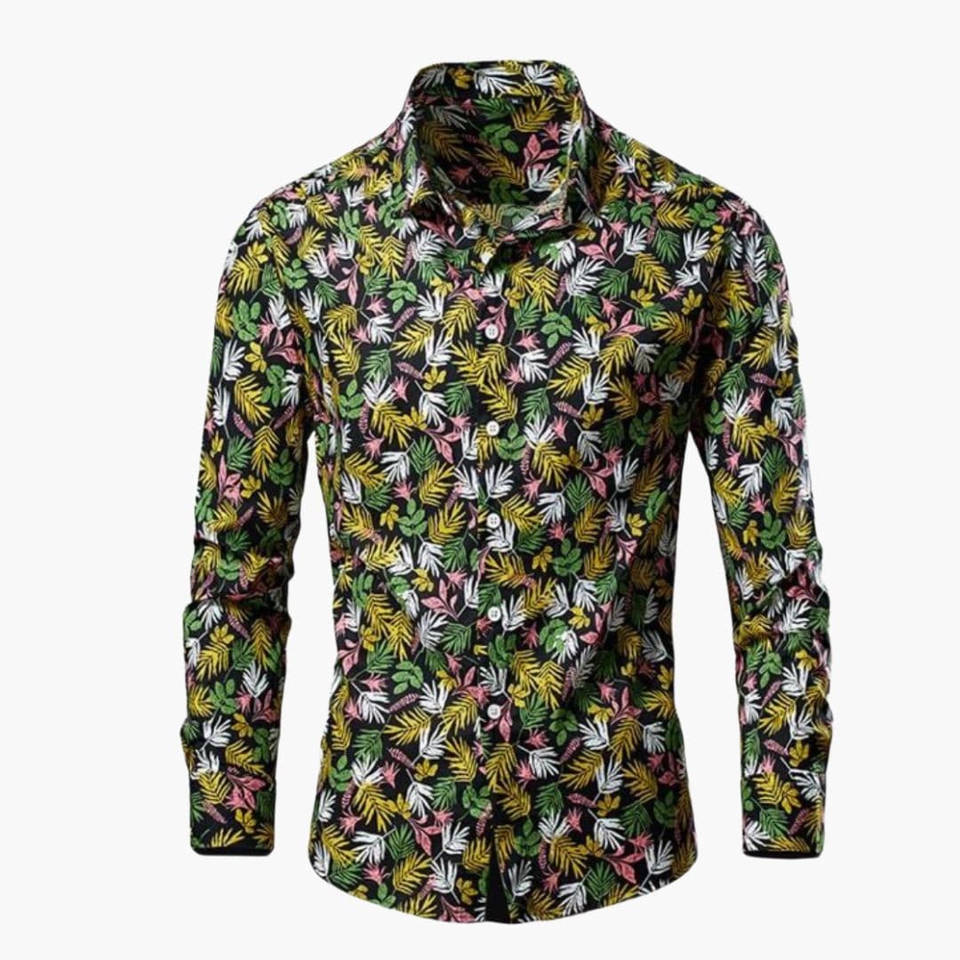 Herr Skjorta | Slimfit | Blommigt Mönster | Sommar