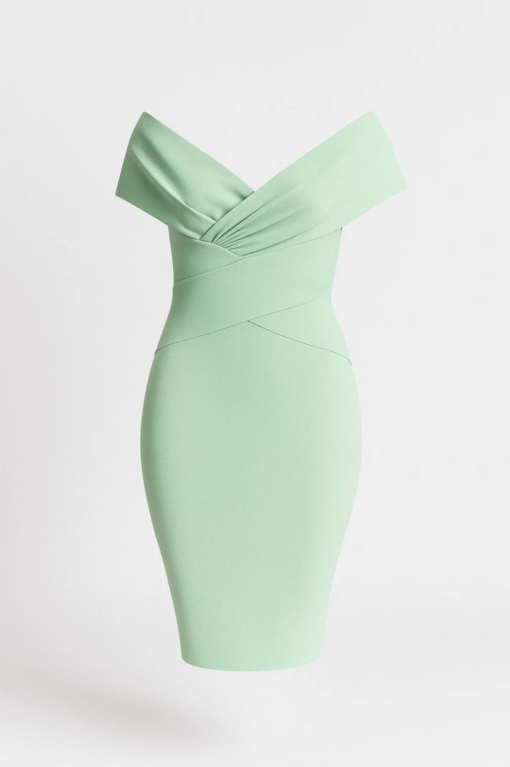 Dam Klänning | Elegant Figurnära | Off Shoulder | Sommar