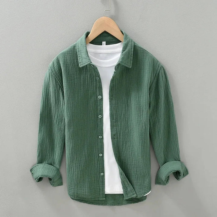 Herr Skjorta | Casual Stil | Lång Ärm | Sommar