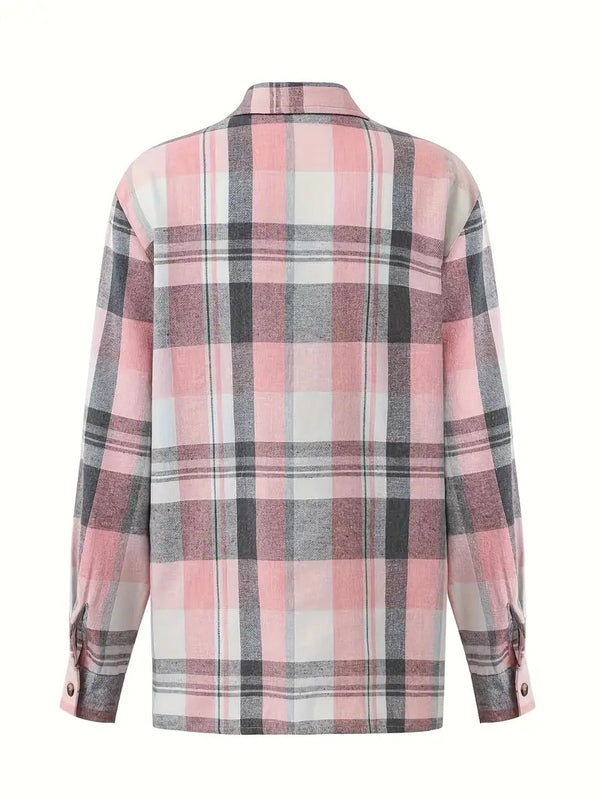 Damskjorta | Rutig Design & Klassiska Knappar | Casual Stil