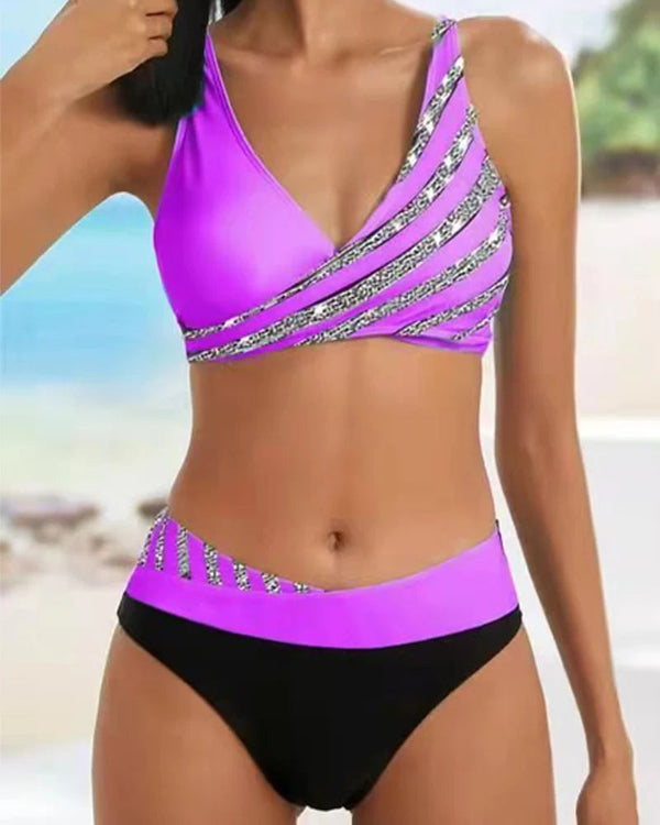 Damtopp Bikini Set | 2-delad | Somrigt Tryck | Perfekt för Semester