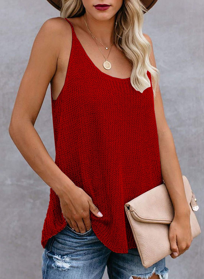 Dam Topp | Ärmlös Stickad Blus | Sommarstil
