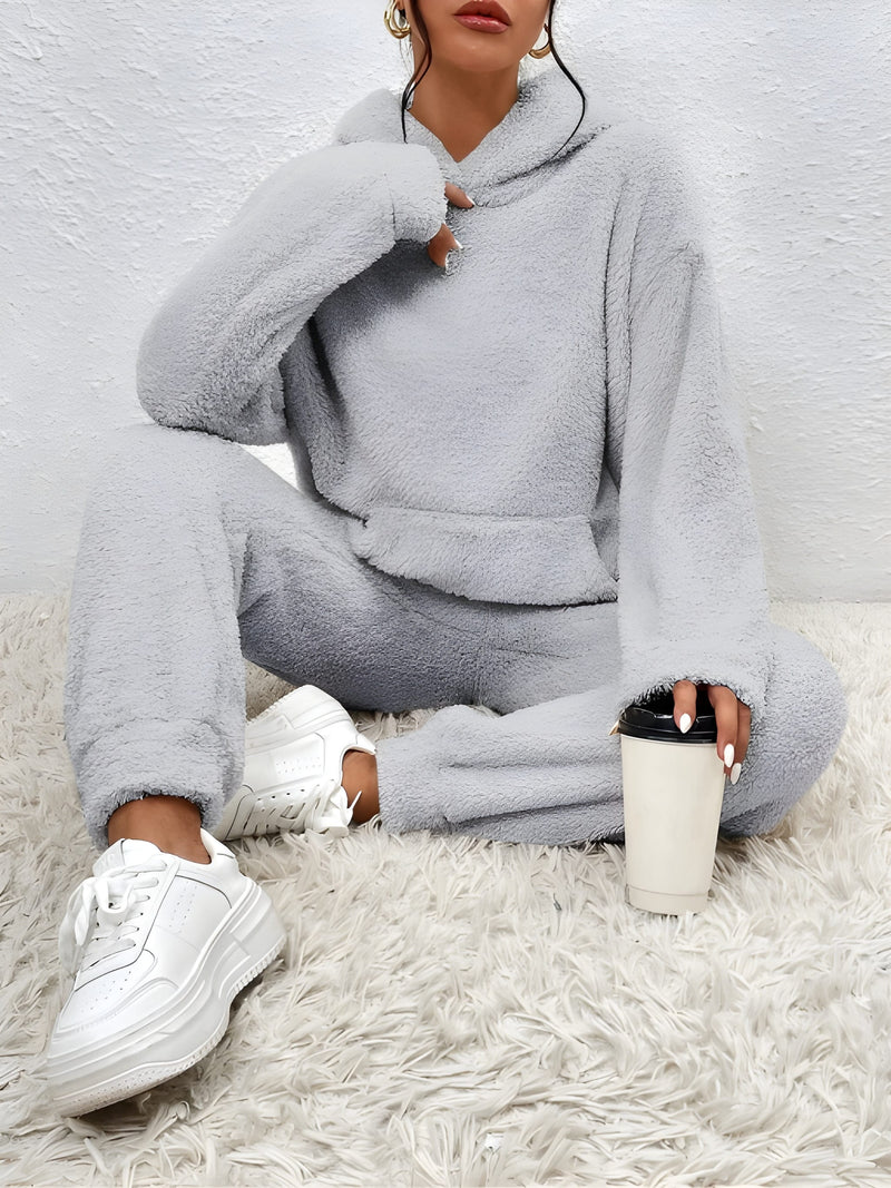 Damset med Huvtröja | 2-Delat Set | Långärmad Hoodie & Byxor | Polyester