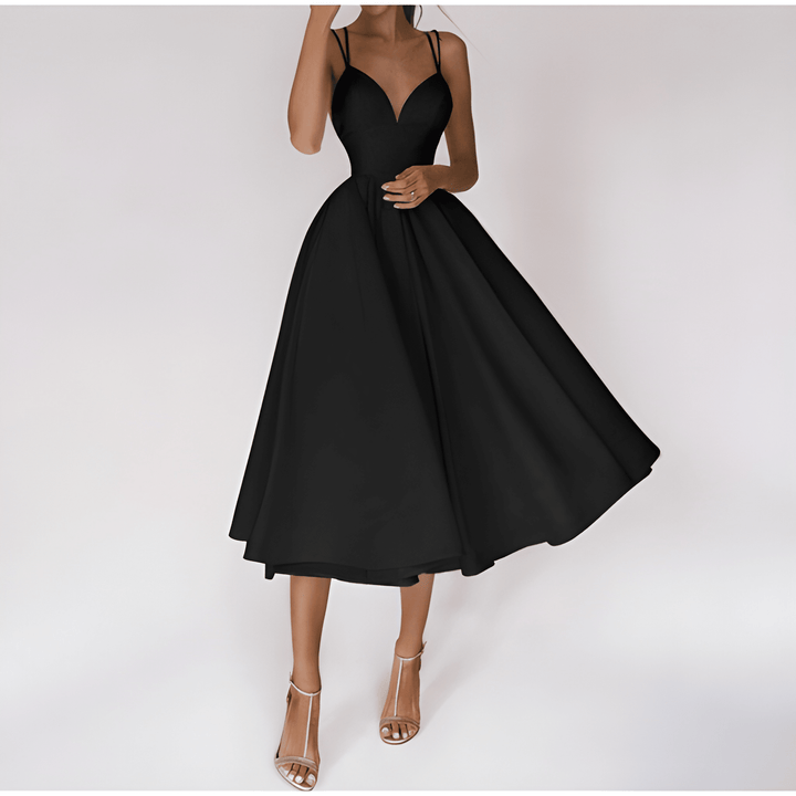 Festklänning Dam | Elegant V-Ringad Klänning | Formell Stil | Chic &amp; Sofistikerad