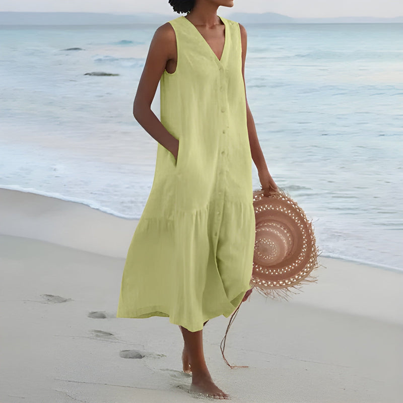 Damklänning | V-ringning i Premiumstil | Lätt & Elegant Passform | Polyester