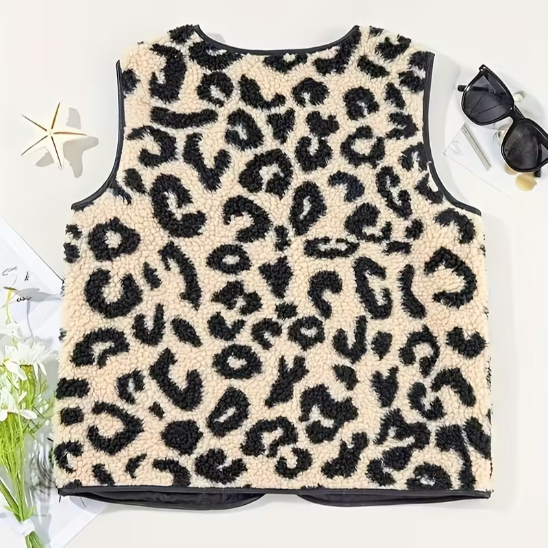 Leopardmönstrad Kofta Dam | Casual Kläder | Ärmlös