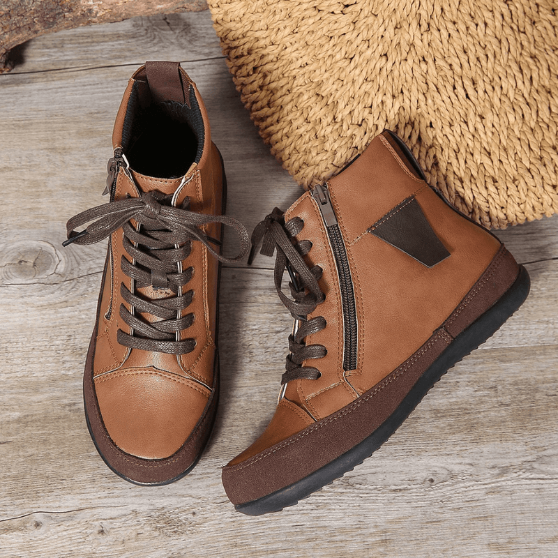 Dam Boots | Ankelhöga | Bekväma för Höst & Vinter | Imitationsläder