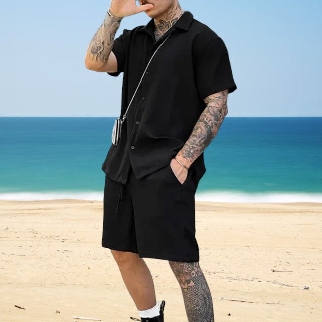 Herr Set | Rak | Kort Ärm | Sommar