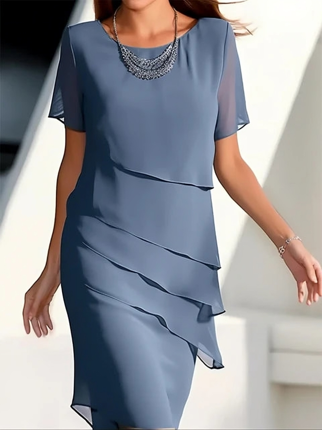 Dam Klänning | Elegant | Kort Ärm | Sommar