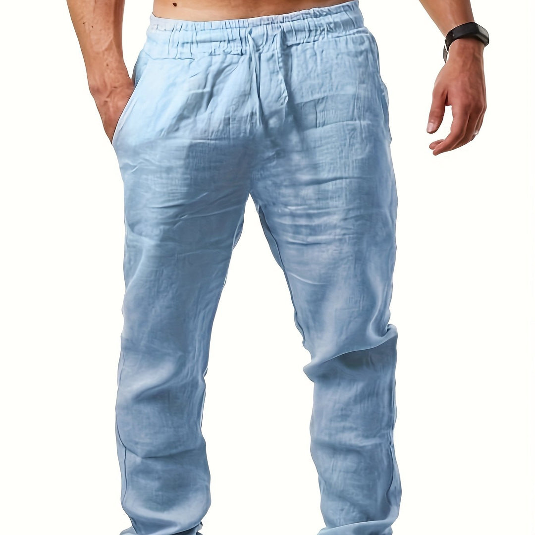 Herr Byxor | Straight | Elastisk Midja | Sommar