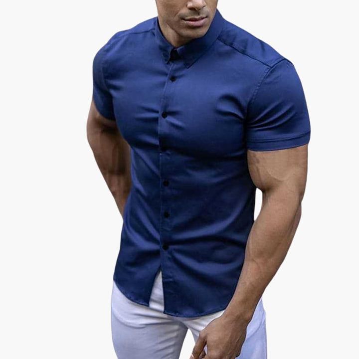Herr Skjorta | Slimfit | Kort Ärm | Sommar