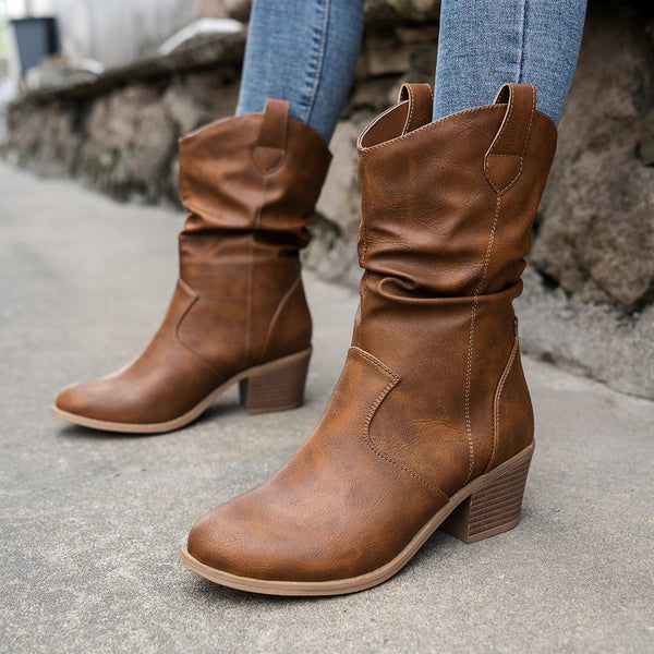 Cowboy Ankelkängor för kvinnor | Western Style | Filtad Finish | Charmig & Elegant
