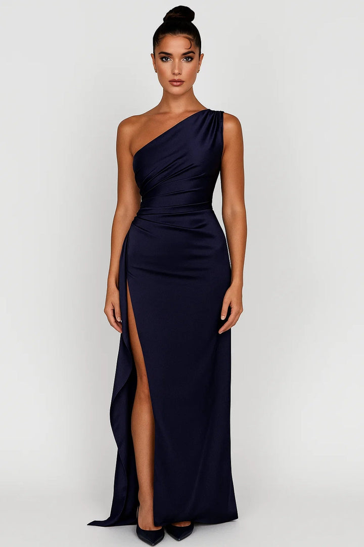Dam Klänning | Elegant | One Shoulder Split Maxi | Sommar