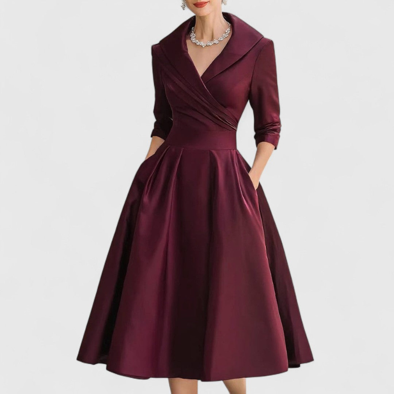 Elegant Midi-klänning Dam | Klassisk Silhuett | Figursydd &amp; Tidlös Design
