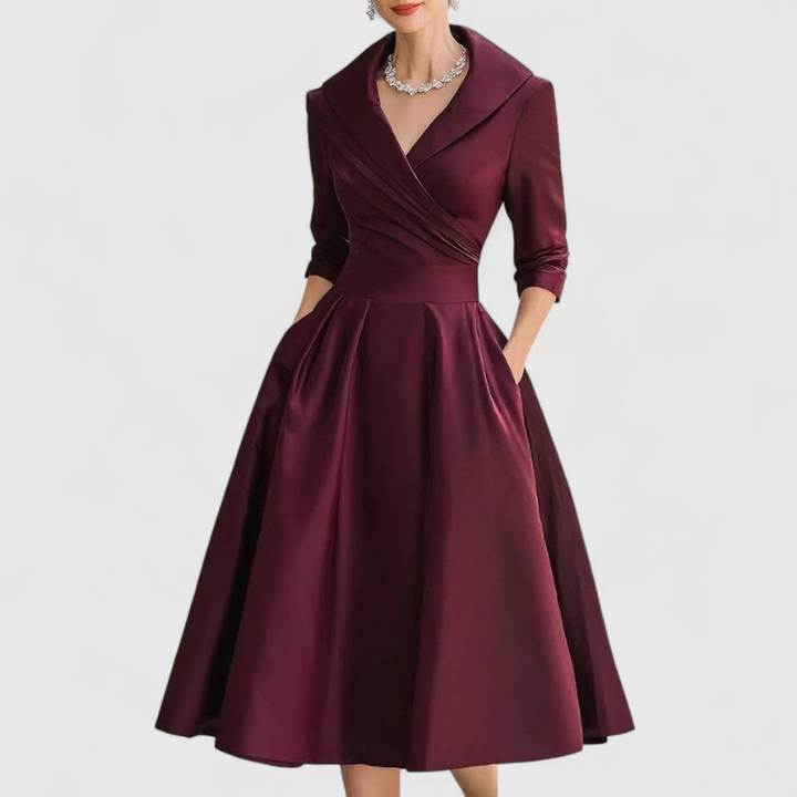 Elegant Midi-klänning Dam | Klassisk Silhuett | Figursydd &amp; Tidlös Design