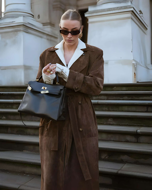 Vinterjacka Dam | Lång Trenchcoat-look | Elegant Midjelinjerad Silhuett