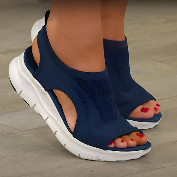 Sandaler för Dam | Mesh med Öppen Tå | Lätta & Andas | Kilklack för Sommarbruk
