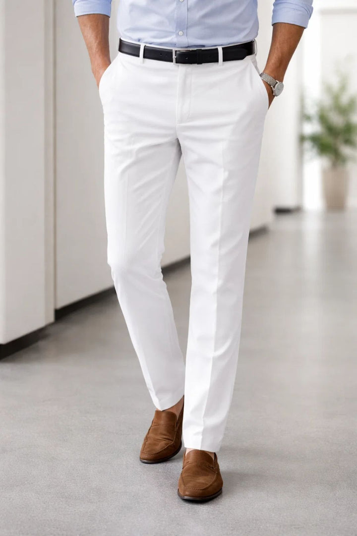 Herr Byxor | Slimfit | Hög Midja | Rak Passform | Sommar