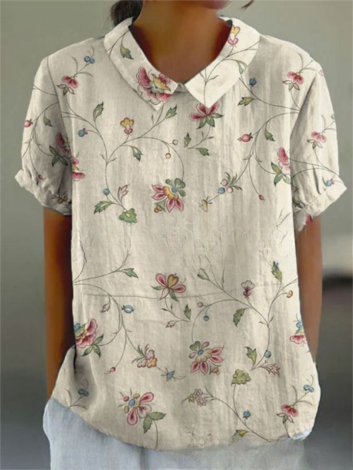 Dam Blus | Vintage Blommig | Krage | Sommar
