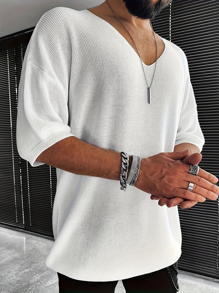 Herren T-shirt | Oversized | V-ringad | Sommar