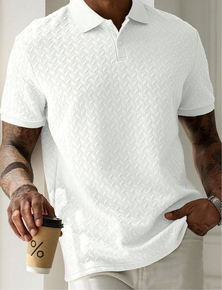 Herr Piké | Slimfit | Texturerad Design | Kort Ärm | Sommar