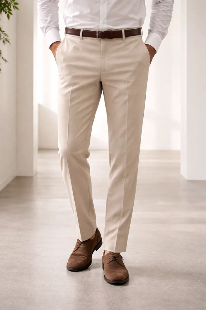 Herr Byxor | Slimfit | Hög Midja | Rak Passform | Sommar