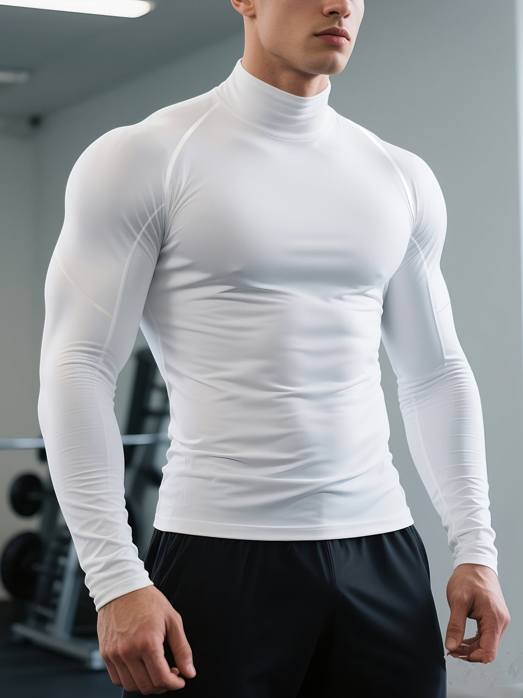 Herr T-shirt | Slimfit | Hög Krage | Sommar