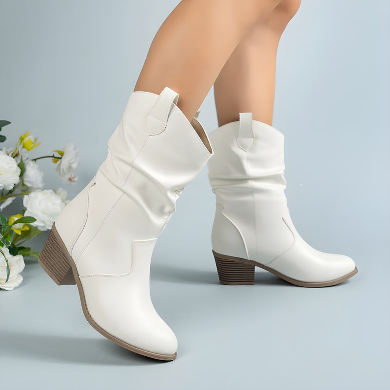 Skor För Vinter | Cowboyboots Dam | Spetsig Tå & Tjock Klack