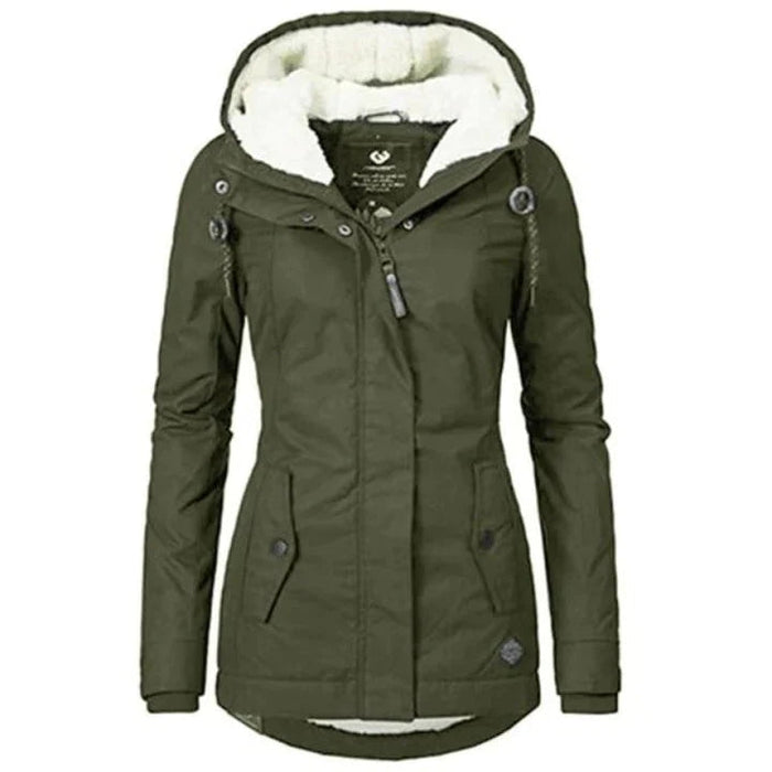 Damparka Vinter | Varm Jacka med Huva | Mellanlång Tidlös Stil