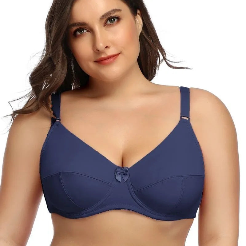 Dam BH med Bygel | Plus Size & Fstickad struktur Täckning | Ovadderad Bralette | Spandex