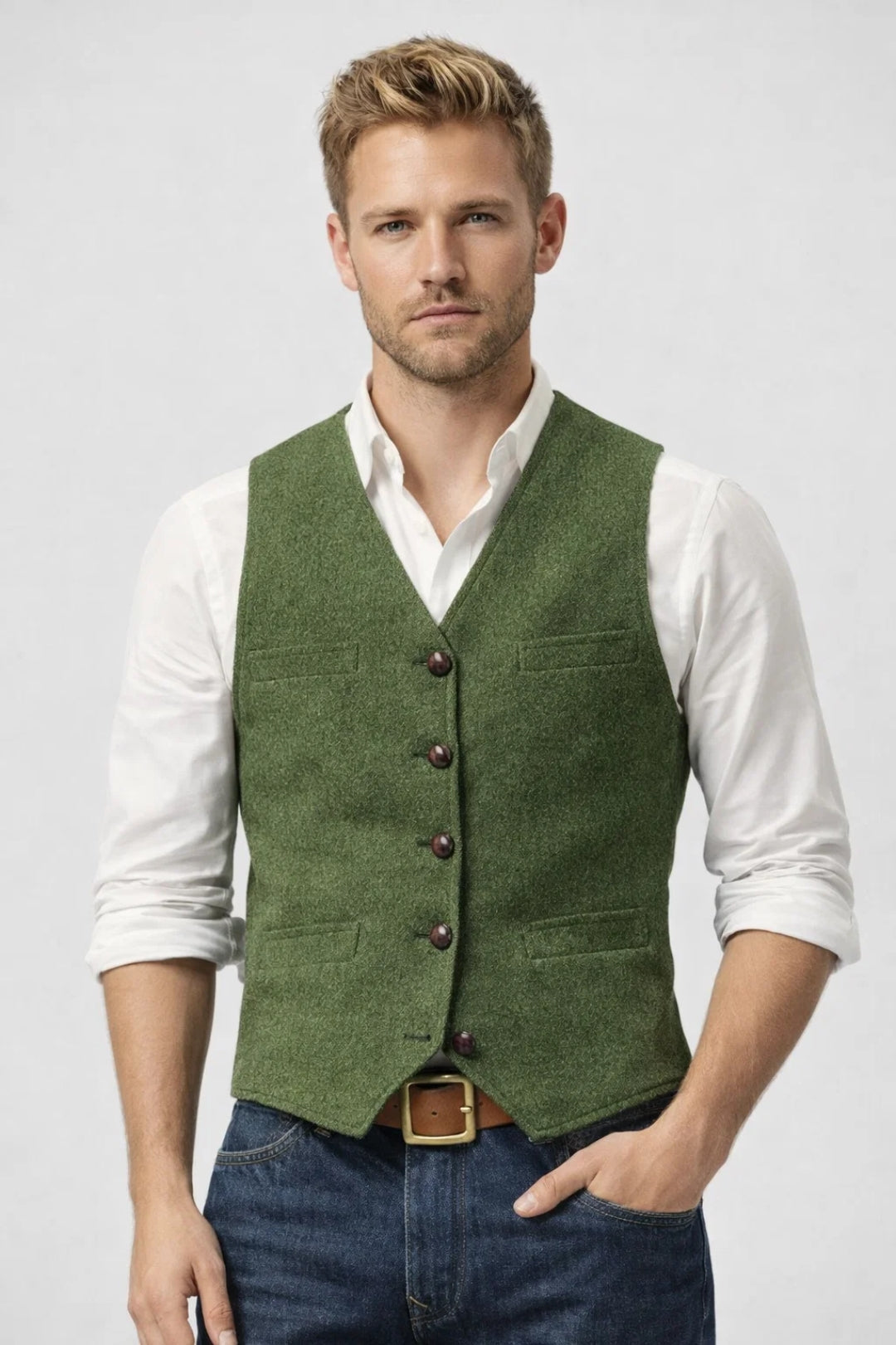 Herr Gilet | Slimfit | Med Knappar | Elegant