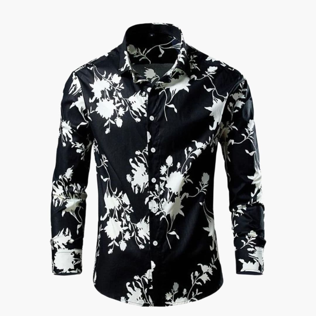 Herr Skjorta | Slimfit | Blommigt Mönster | Sommar
