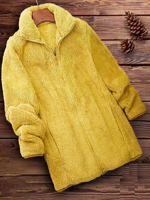 Vinterjacka Dam | Teddyjacka med Dragkedja | Långärmad Casual Stil